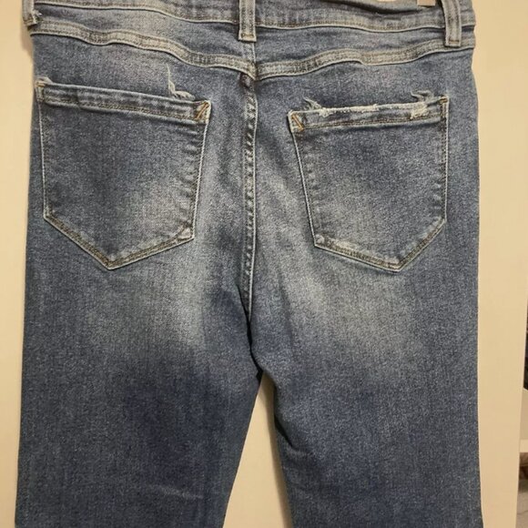 Kensie jeans vintage luxe Size 10/30 The High Rise Bootcut Cute Blue Distressed - Picture 5 of 6
